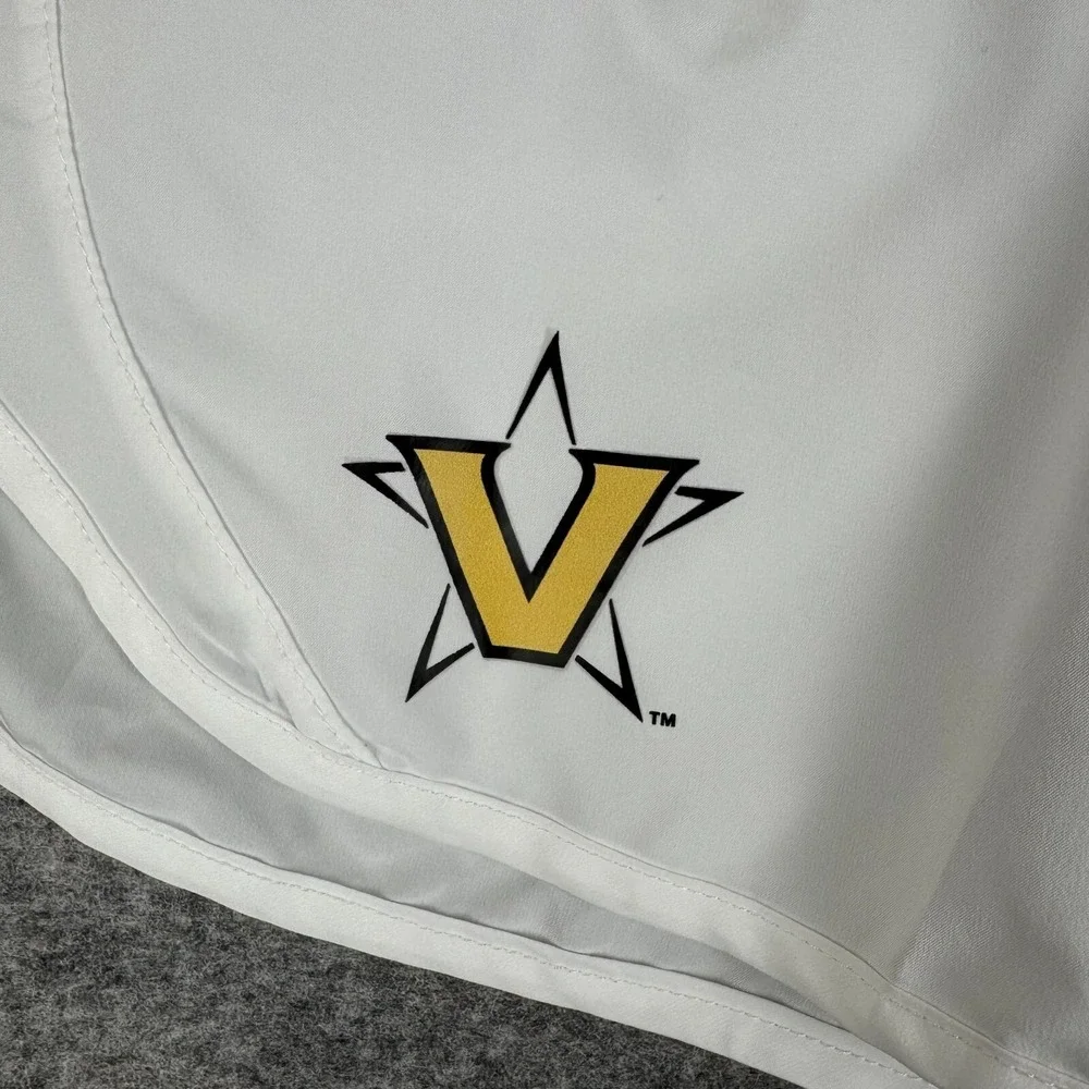 Nike Dri Fit Vanderbilt Commodores Team Shorts Running Lined White Womens XS‎